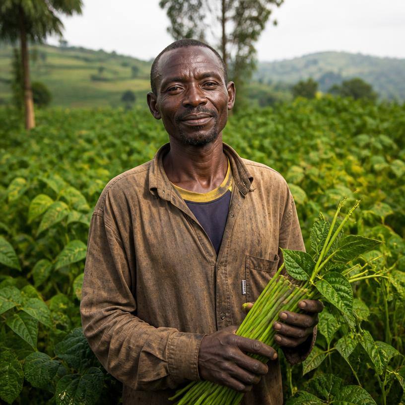 Portrait de Jean-Bosco, producteur de haricots à Ngozi
